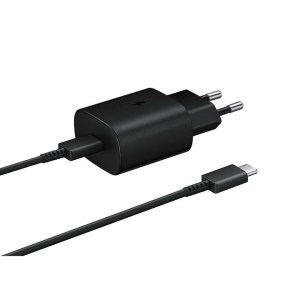 Samsung PD 25W Wall Charger EP-TA800XB black side with cable
